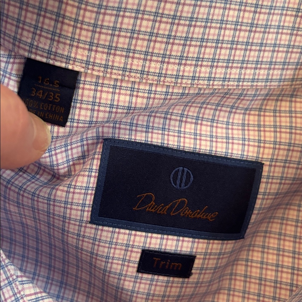 David Donahue Lavender Check Dress Shirt - Picture 4 of 4